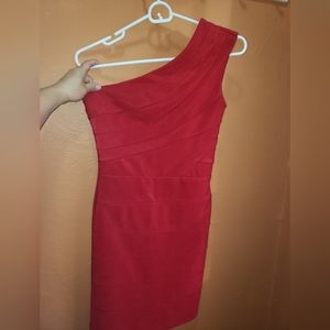 Crystal Doll one shoulder Red Maxi dress Size 3